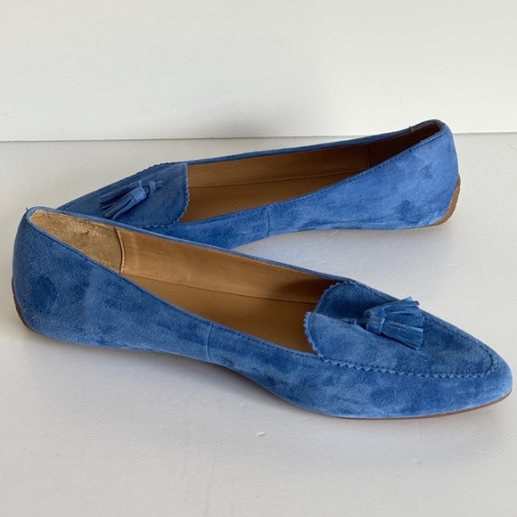 Talbots Francesca Suede Driving Flats Blue Tassel Detailing Size 9 - Picture 2 of 10